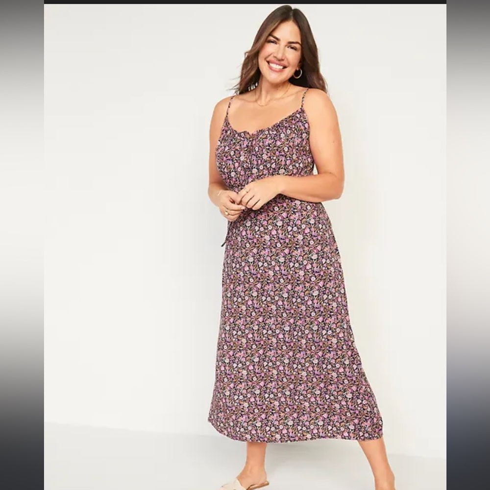 NWT Old Navy Floral Cami Flirty Column Slip Sleeveless Dress
